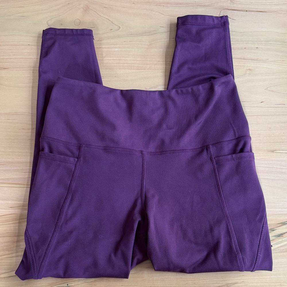 Danskin Plum/Burgundy High-Waist Leggings with Side Pockets